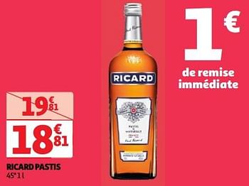 Promotions Ricard pastis - Ricard - Valide de 23/04/2024 à 29/04/2024 chez Auchan Ronq