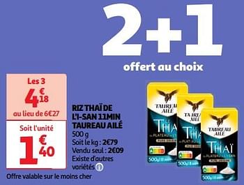 Promoties Riz thaï de l`i-san 11min taureau ailé - Taureau Ailé - Geldig van 23/04/2024 tot 29/04/2024 bij Auchan