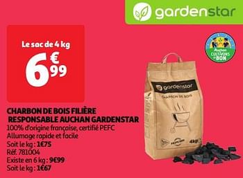 Promoties Charbon de bois filière responsable auchan gardenstar - GardenStar - Geldig van 23/04/2024 tot 29/04/2024 bij Auchan
