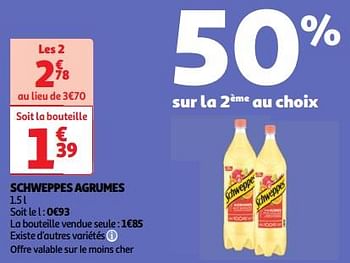 Promoties Schweppes agrumes - Schweppes - Geldig van 23/04/2024 tot 29/04/2024 bij Auchan
