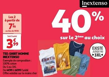 Promoties Tee-shirt homme inextenso - Inextenso - Geldig van 23/04/2024 tot 29/04/2024 bij Auchan