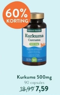 Promoties Kurkuma 500mg - Huismerk - Holland & Barrett - Geldig van 21/04/2024 tot 28/04/2024 bij Holland & Barret