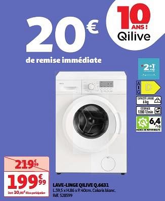 Promoties Lave-linge qilive q.6631 - Qilive - Geldig van 23/04/2024 tot 29/04/2024 bij Auchan
