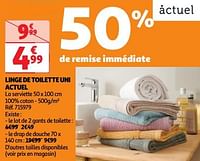 Promoties Linge de toilette uni actuel - Actuel - Geldig van 23/04/2024 tot 29/04/2024 bij Auchan