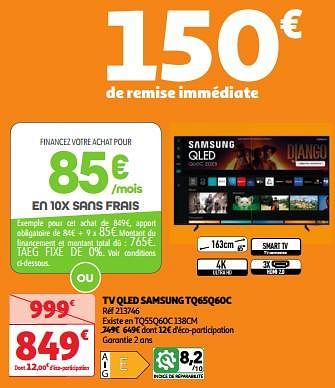 Promoties Tv qled samsung tq65q60c - Samsung - Geldig van 23/04/2024 tot 29/04/2024 bij Auchan