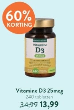 Promoties Vitamine d3 25meg - Huismerk - Holland & Barrett - Geldig van 21/04/2024 tot 28/04/2024 bij Holland & Barret