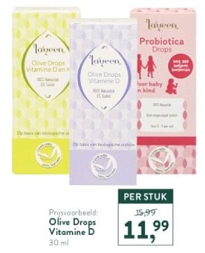 Promoties Olive drops vitamine b - Laveen - Geldig van 21/04/2024 tot 28/04/2024 bij Holland & Barret