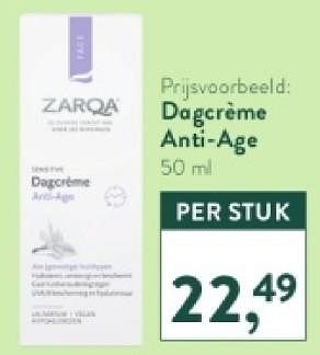 Promoties Dagcrème anti-age - Zarqa - Geldig van 21/04/2024 tot 28/04/2024 bij Holland & Barret