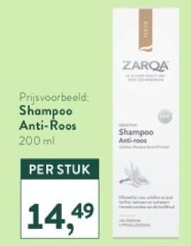 Promoties Shampoo anti-roos - Zarqa - Geldig van 21/04/2024 tot 28/04/2024 bij Holland & Barret