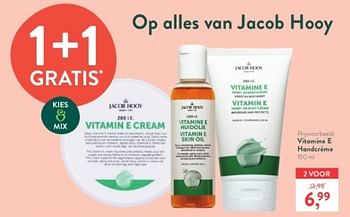Promotions Vitamine e handcréme - Jacob Hooy - Valide de 21/04/2024 à 28/04/2024 chez Holland & Barret