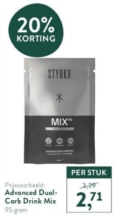 Promoties Advanced dual-carb drink mix - Styrkr - Geldig van 21/04/2024 tot 28/04/2024 bij Holland & Barret