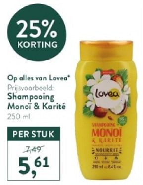Promoties Shampooing monoï + karité - Lovea - Geldig van 21/04/2024 tot 28/04/2024 bij Holland & Barret