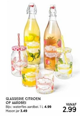 Promoties Glasserie citroen of aardbei - Huismerk - Xenos - Geldig van 21/04/2024 tot 04/05/2024 bij Xenos