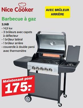 Promoties Barbecue à gaz 3.1ab - Nice Cooker - Geldig van 22/04/2024 tot 11/05/2024 bij Van Cranenbroek