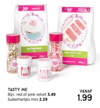 Promoties Tasty me red of pink velvet - Tasty Me - Geldig van 21/04/2024 tot 04/05/2024 bij Xenos