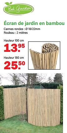 Promoties Écran de jardin en bambou - Bel Garden - Geldig van 22/04/2024 tot 11/05/2024 bij Van Cranenbroek