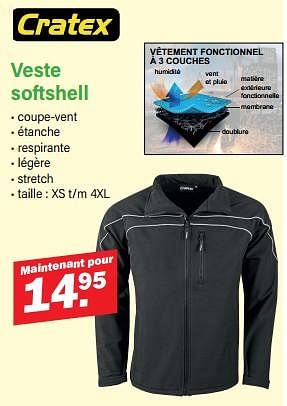 Promoties Veste softshell - Cratex - Geldig van 22/04/2024 tot 11/05/2024 bij Van Cranenbroek