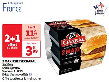 Promoties 2 maxi cheese charal - Charal - Geldig van 23/04/2024 tot 29/04/2024 bij Auchan