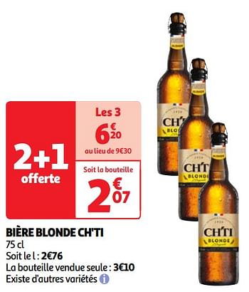 Promoties Bière blonde ch`ti - CH'TI - Geldig van 23/04/2024 tot 29/04/2024 bij Auchan