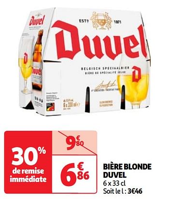 Promoties Bière blonde duvel - Duvel - Geldig van 23/04/2024 tot 29/04/2024 bij Auchan