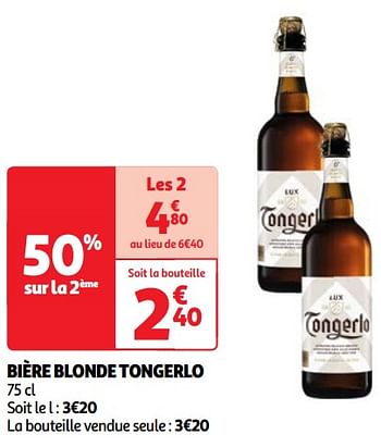 Promoties Bière blonde tongerlo - Tongerlo - Geldig van 23/04/2024 tot 29/04/2024 bij Auchan