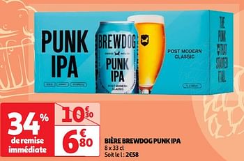 Promoties Bière brewdog punk ipa - Brewdog - Geldig van 23/04/2024 tot 29/04/2024 bij Auchan