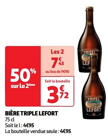 Promoties Bière triple lefort - Lefort - Geldig van 23/04/2024 tot 29/04/2024 bij Auchan
