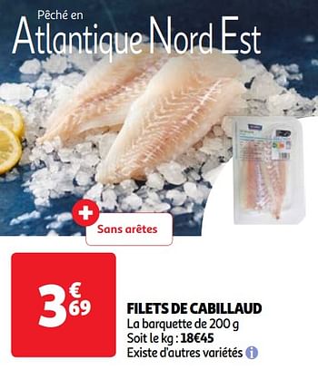 Promoties Filets de cabillaud - Huismerk - Auchan - Geldig van 23/04/2024 tot 29/04/2024 bij Auchan