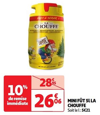 Promoties Mini fût 5l la chouffe - Chouffe - Geldig van 23/04/2024 tot 29/04/2024 bij Auchan