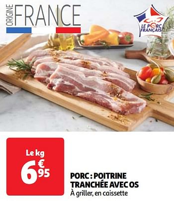Promoties Porc poitrine tranchée avec os - Huismerk - Auchan - Geldig van 23/04/2024 tot 29/04/2024 bij Auchan