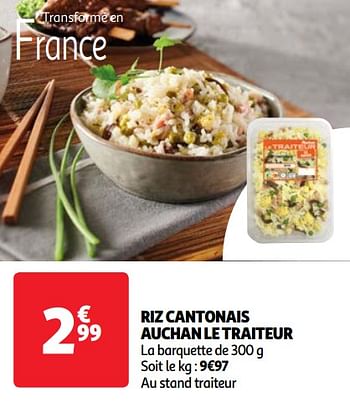 Promotions Riz cantonais auchan le traiteur - Produit Maison - Auchan Ronq - Valide de 23/04/2024 à 29/04/2024 chez Auchan Ronq