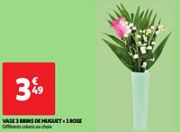 Vase 3 brins de muguet + 1 rose-Huismerk - Auchan