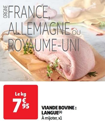 Promoties Viande bovine langue - Huismerk - Auchan - Geldig van 23/04/2024 tot 29/04/2024 bij Auchan