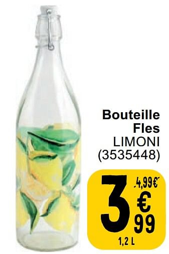 Promoties Bouteille fles limoni - Huismerk - Cora - Geldig van 23/04/2024 tot 06/05/2024 bij Cora