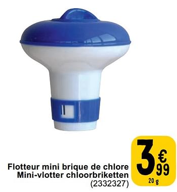 Promoties Flotteur mini brique de chlore mini-vlotter chloorbriketten - BSI - Geldig van 23/04/2024 tot 06/05/2024 bij Cora