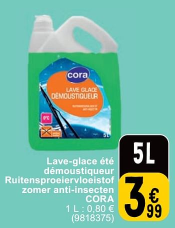 Promotions Lave-glace été démoustiqueur ruitensproeiervloeistof zomer anti-insecten cora - Produit maison - Cora - Valide de 23/04/2024 à 06/05/2024 chez Cora