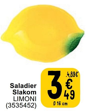 Promotions Saladier slakom limoni - Produit maison - Cora - Valide de 23/04/2024 à 06/05/2024 chez Cora