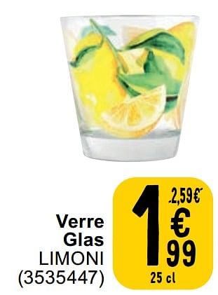 Promotions Verre glas limoni - Produit maison - Cora - Valide de 23/04/2024 à 06/05/2024 chez Cora