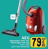 Promotions Aeg aspirateur avec sac stofzuiger met zak vx4-1-or - AEG - Valide de 23/04/2024 à 06/05/2024 chez Cora