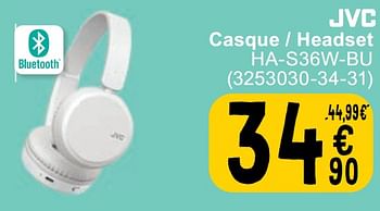 Promoties Casque - headset ha-s36w-bu - JVC - Geldig van 23/04/2024 tot 06/05/2024 bij Cora
