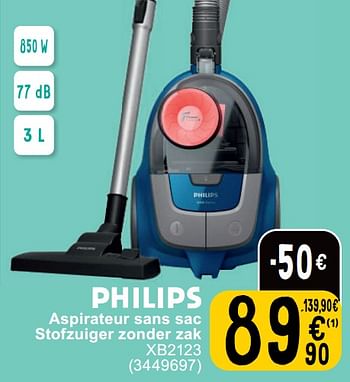 Promoties Philips aspirateur sans sac stofzuiger zonder zak xb2123 - Philips - Geldig van 23/04/2024 tot 06/05/2024 bij Cora
