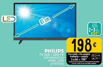 Promoties Philips tv led - led-tv 32phs5507-12 - Philips - Geldig van 23/04/2024 tot 06/05/2024 bij Cora