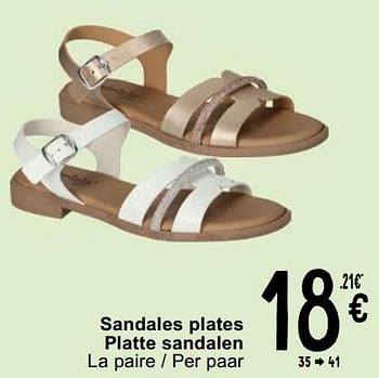 Promotions Sandales plates platte sandalen - Produit maison - Cora - Valide de 23/04/2024 à 06/05/2024 chez Cora