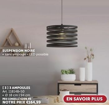 Promoties Suspension noire 3 ampoules - Huismerk - Zelfbouwmarkt - Geldig van 23/04/2024 tot 20/05/2024 bij Zelfbouwmarkt