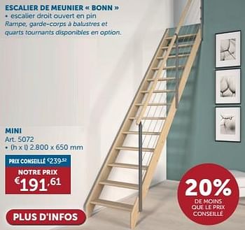 Promoties Escalier de meunier bonn mini - Huismerk - Zelfbouwmarkt - Geldig van 23/04/2024 tot 20/05/2024 bij Zelfbouwmarkt