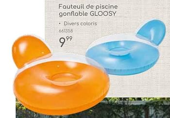 Promoties Fauteuil de piscine gonflable gloosy - Intex - Geldig van 23/04/2024 tot 30/06/2024 bij Mr. Bricolage