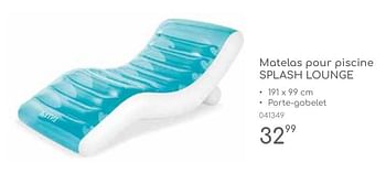 Promotions Matelas pour piscine splash lounge - Intex - Valide de 23/04/2024 à 30/06/2024 chez Mr. Bricolage