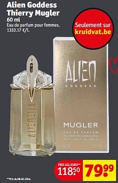 Promotions Alien goddess thierry mugler - Mugler - Valide de 23/04/2024 à 28/04/2024 chez Kruidvat