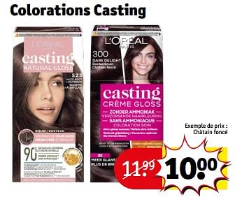 Promoties Colorations casting châtain foncé - L'Oreal Paris - Geldig van 23/04/2024 tot 28/04/2024 bij Kruidvat