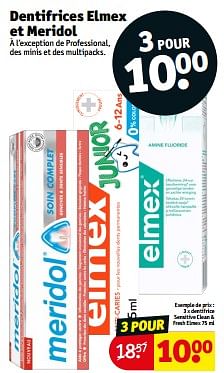 Promotions Dentifrice sensitive clean + fresh elmex - Elmex - Valide de 23/04/2024 à 28/04/2024 chez Kruidvat